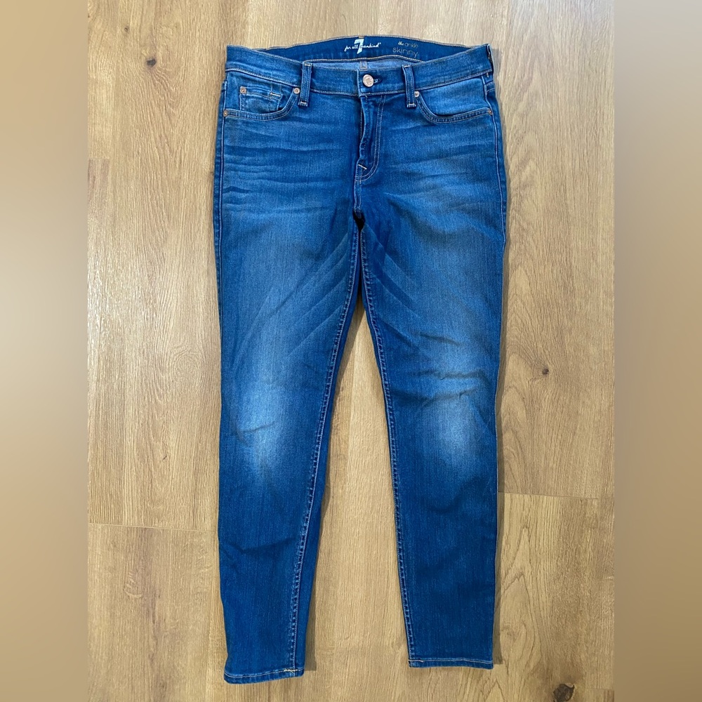 7 For All Mankind Skinny Ankle Jeans, Size 30